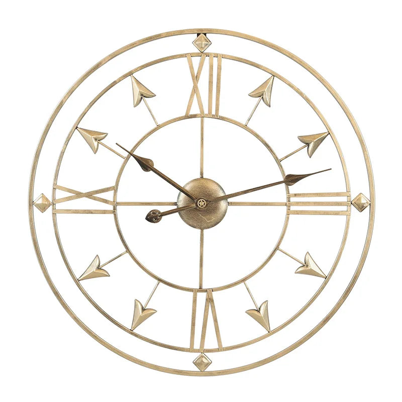 Wrought Iron Wall Clock for Living Room, Home Warm Decoration, Retro Silent Clock - vue 7 sur 7