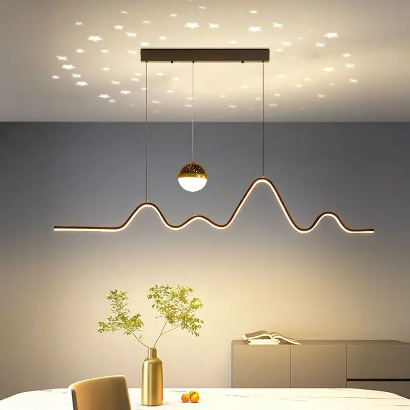 Minimalistischer nordischer Kronleuchter mit kreativem Sternenhimmel-Lichteffekt - vue 6 sur 10