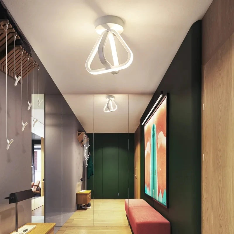 Couloir LED plafonnier nordique moderne plafonnier RC Dimmable éclairage intérieur décor à la maison chambre salon luminaire - vue 4 sur 12