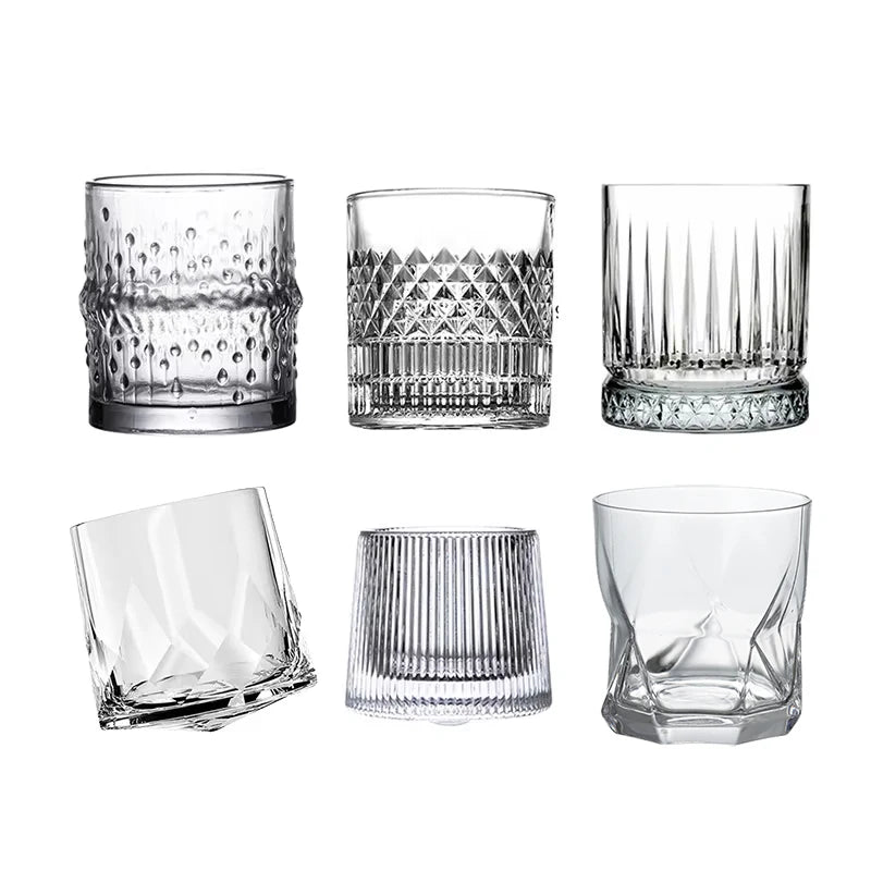 Verres whisky old fashioned design facette elegant cocktail