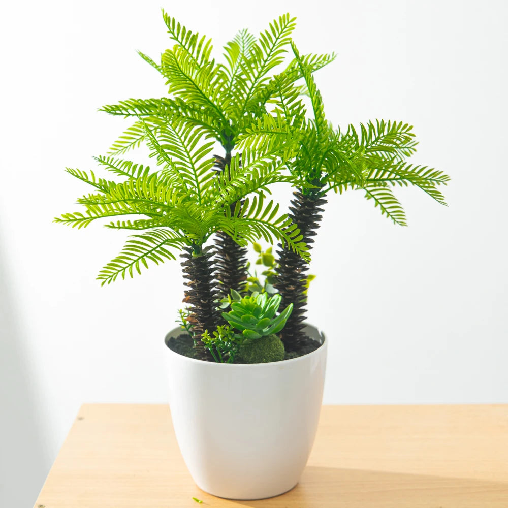 Faux palmier grande plante artificielle en pot décorative