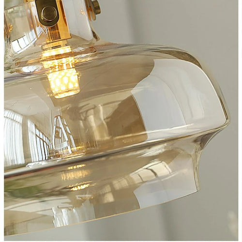 Nordische Pendelleuchte aus Glas mit LED, moderne Dekoration - vue 7 sur 9