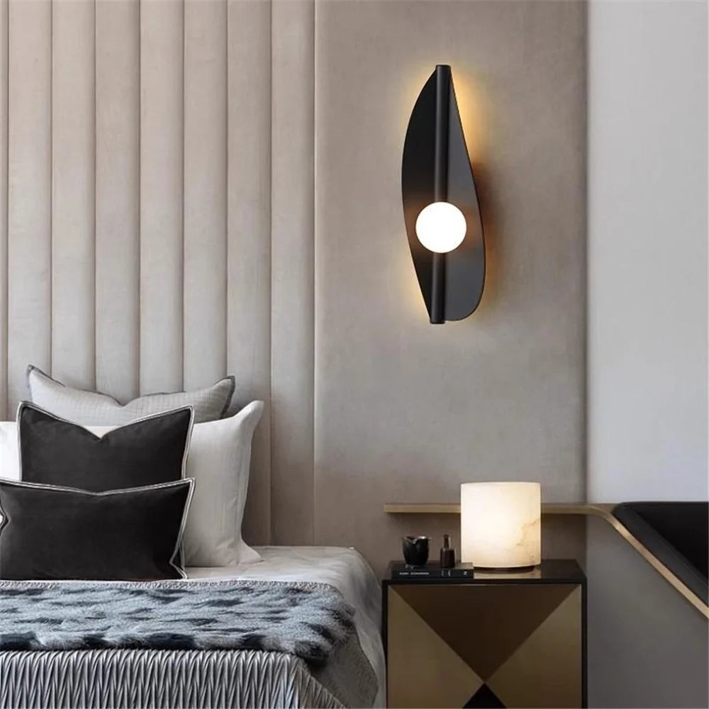 applique murale led design feuille en acrylique moderne décoration intérieure - vue 4 sur 15