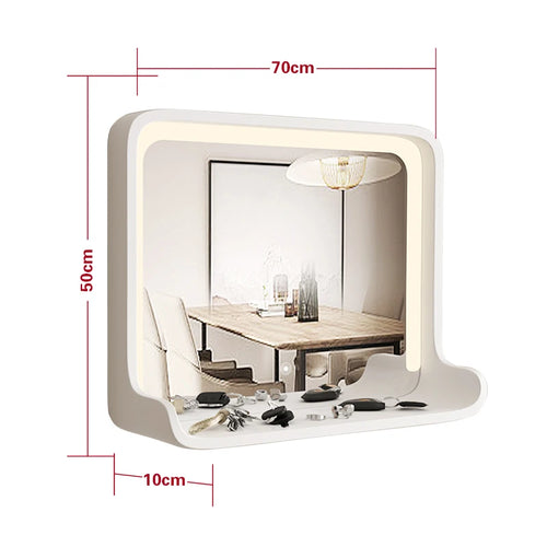 miroir en bois massif avec éclairage led et fixation murale - vue 17 sur 29
