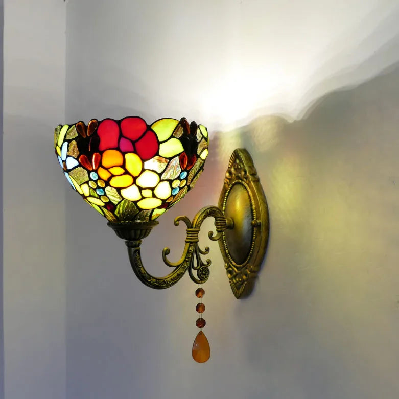 applique murale rétro méditerranéen led baroque tiffany - vue 3 sur 12