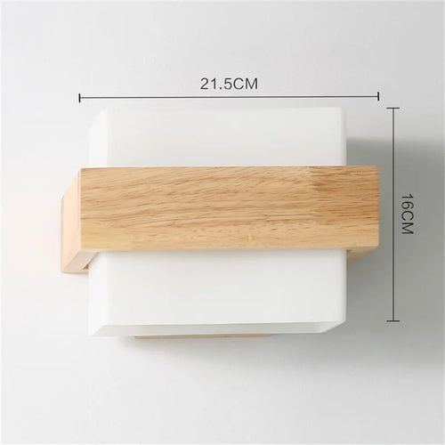 Moderne Wandleuchte aus Holz und Glas für dekorative Beleuchtung - vue 3 sur 6