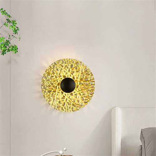 Runde LED-Wandleuchte aus Metall im nordischen Stil für modernes Interieur - vue 6 sur 23