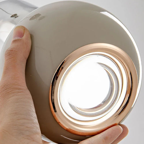 Kreative Pendelleuchte aus Glas und Eisen im nordischen Stil - vue 7 sur 9