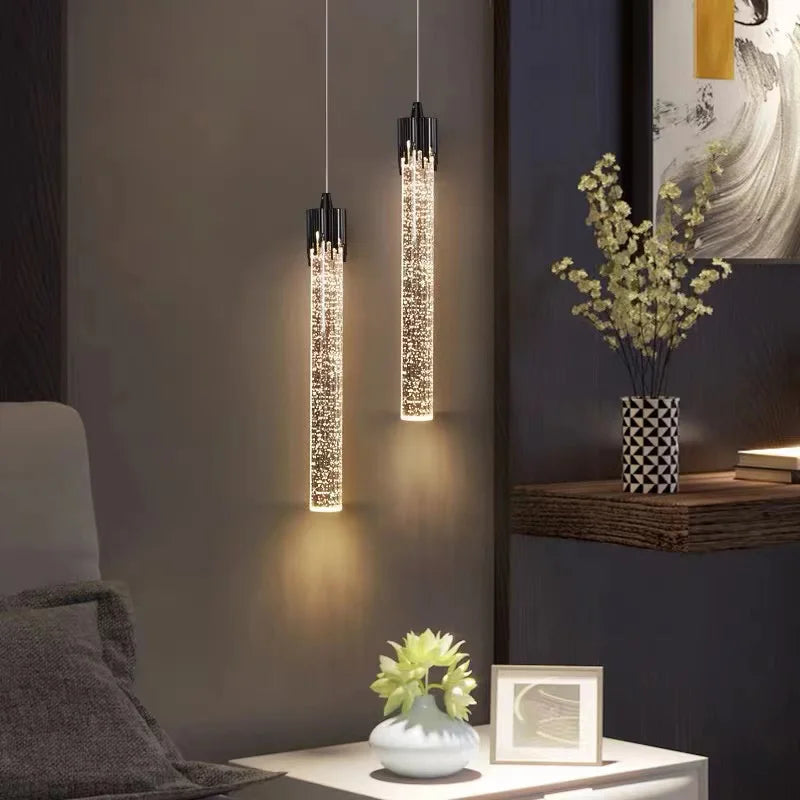 lustre en cristal led moderne pour hôtel et bar créatif - vue 4 sur 22