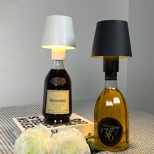 lampe bouteille vin table charge portable - vue 3 sur 7