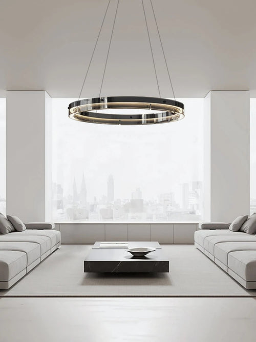 suspension circulaire en verre minimaliste italienne moderne et créative