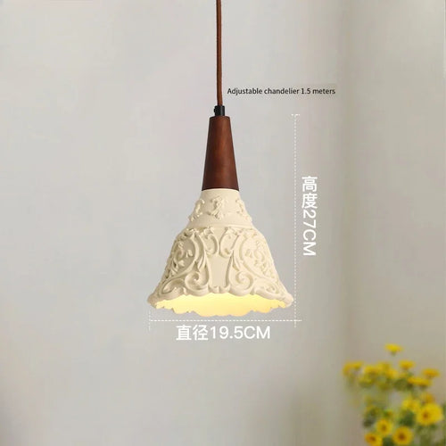 lustre rétro en résine gravée style antique décoratif - vue 13 sur 14