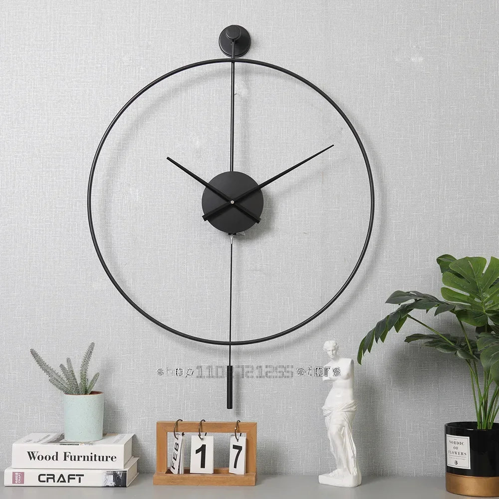 horloge murale créative en fer design moderne et élégant - vue 3 sur 8
