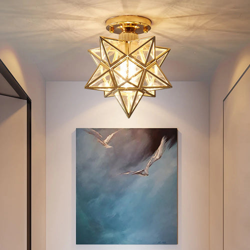 plafonnier moderne en cristal avec éclairage led intérieur