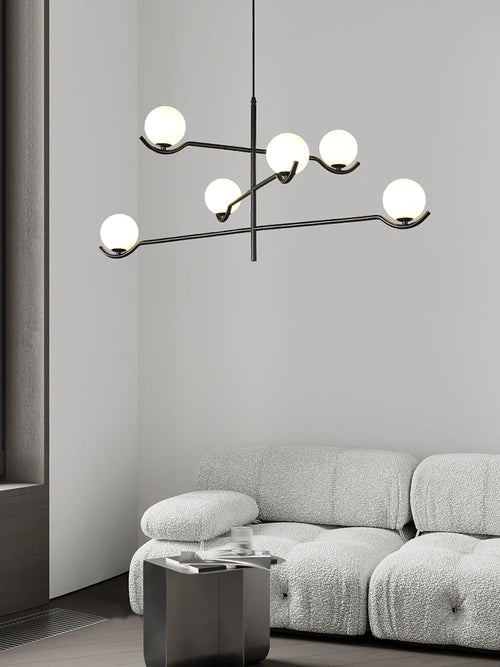 Minimalistische postmoderne Pendelleuchte für ein elegantes und modernes Interieur - vue 2 sur 12