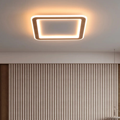 plafonnier led ultra-mince bois massif style nordique moderne 2022 - vue 3 sur 12