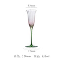 Verres à vin cristal floral rétro rayures