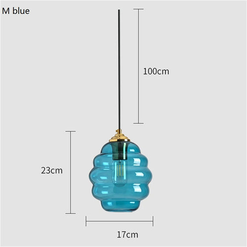 Moderne Pendelleuchte aus nordischem Glas mit Kugelschirm - vue 12 sur 15