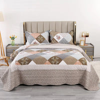 （Kostenloser Versand）Tagesdecke Patchwork 220x240cm, Bettüberwurf 230x250cm für Doppelbett, Gesteppte Patchworkdecke