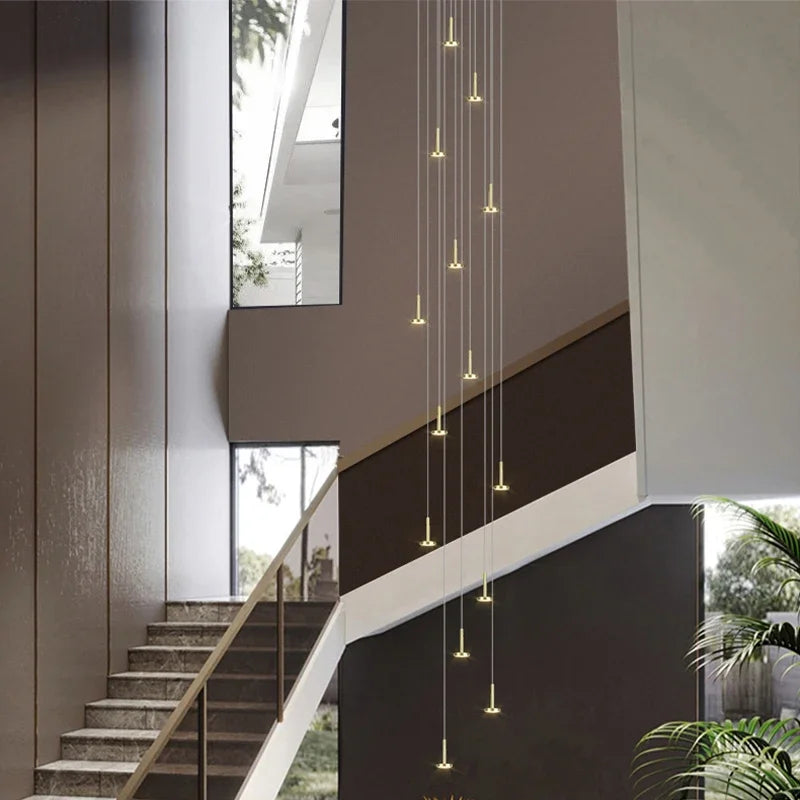 Ciel étoiles suspension lumières marché magasin de vêtements soucoupe de plafond décoration météore douche lampe suspendue Villa escalier lustre - vue 3 sur 6