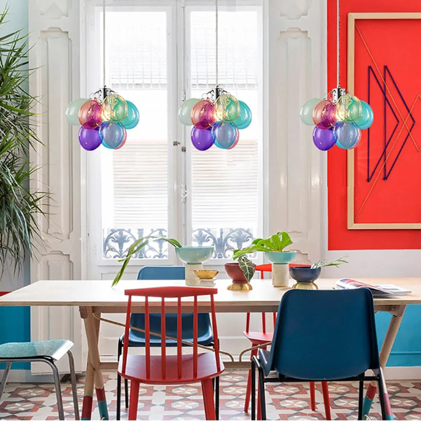Moonriver éclairage moderne créatif couleur lampes suspendues pour plafond boule de verre lustre salon suspension lumière chambre décor - vue 4 sur 16
