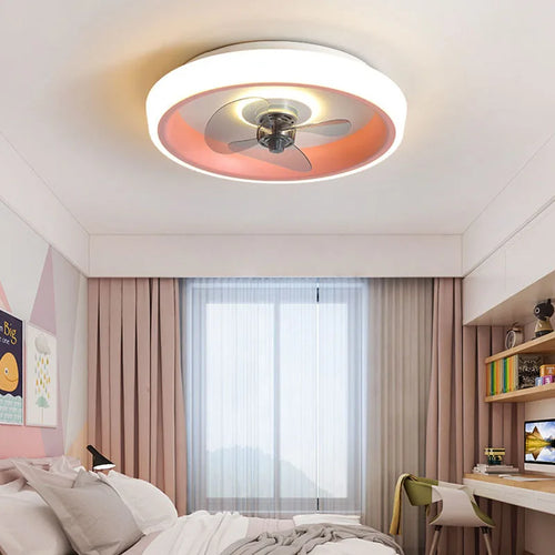 Ventilateurs De Plafond 50CM Lumière Chambre Salon Salle À Manger Lames Invisibles Ventilateurs Silencieux Éclairage Bas Ventilateur De Sol Lampe Ventilateur