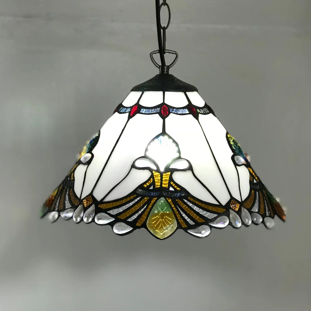 lustre tiffany vitrail style méditerranéen pour intérieur élégant - vue 7 sur 22