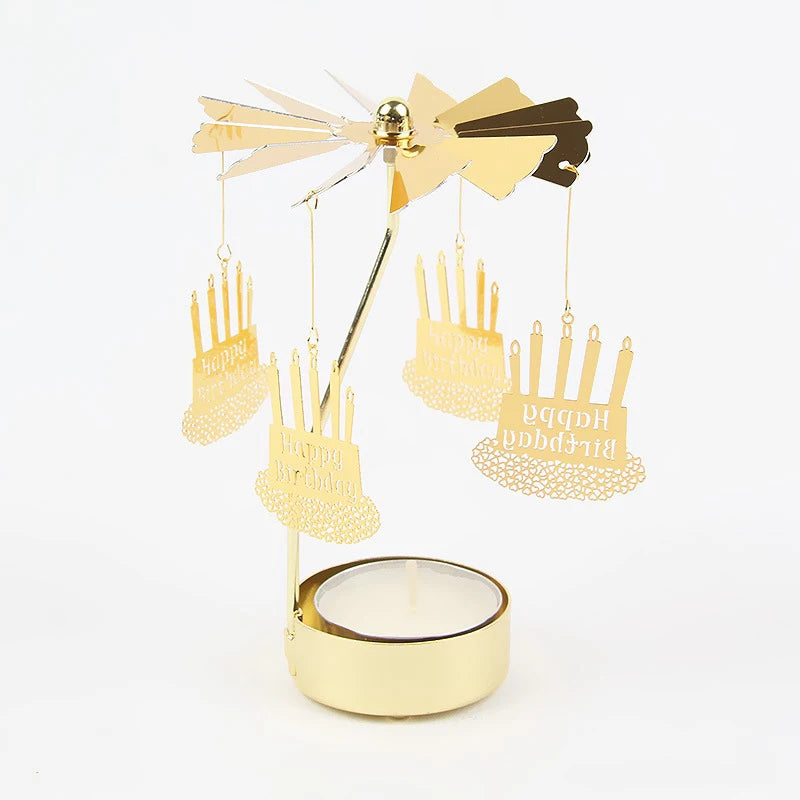 bougeoir rotatif en métal pour décorations de fête et cadeaux - vue 13 sur 19