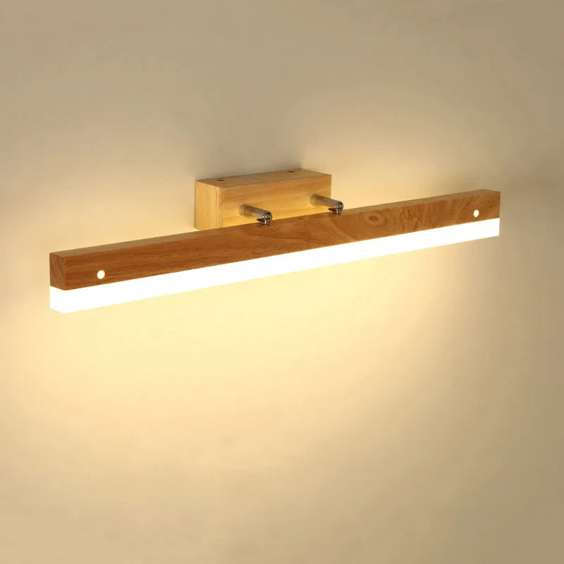 applique murale led en bois massif style nordique pour lecture - vue 2 sur 10