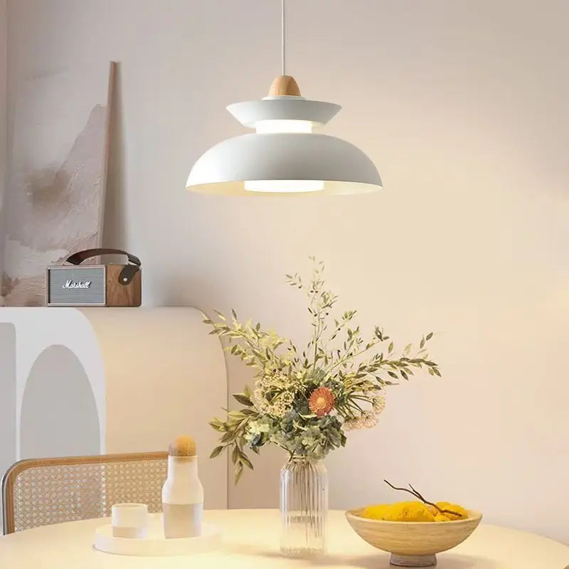 suspension nordiques led en bois massif pour restaurant