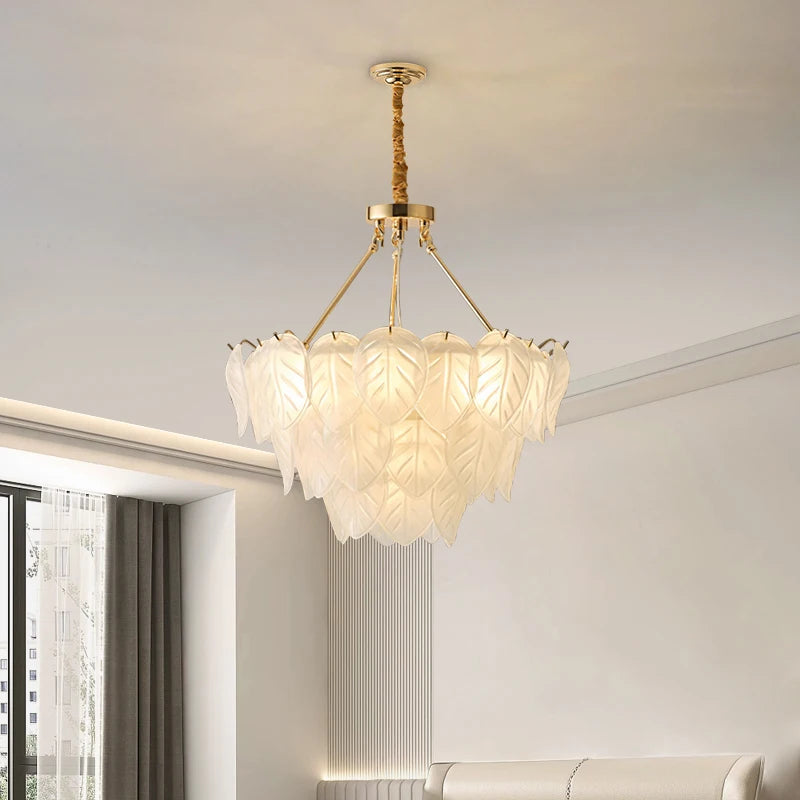 lustre en cristal doré pour décoration intérieure moderne - vue 5 sur 9