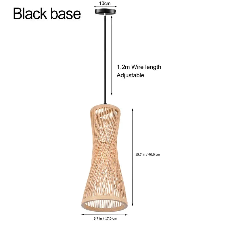 Kronleuchter aus Bambus und geflochtenem Rattan im japanischen Stil für die Dekoration