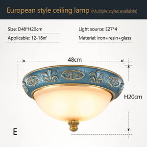 lampes de plafond led rondes design rétro en résine européenne