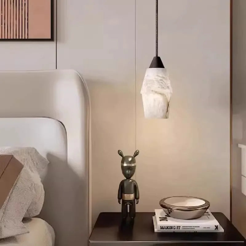 lustre suspendu led collection marbre style vintage rétro - vue 4 sur 9