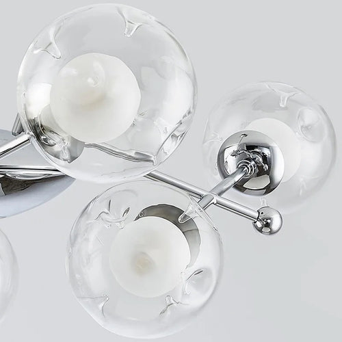 lustre en verre clair style bauhaus pour hôtel