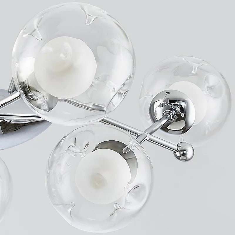 lustre en verre clair style bauhaus pour hôtel - vue 5 sur 9