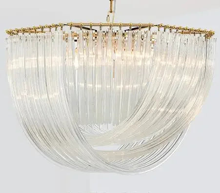 Moderner Kronleuchter aus Metall und Glas mit LED-Beleuchtung - vue 7 sur 7