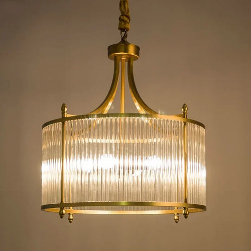 lustre moderne en cuivre avec tubes de verre 2 modèles disponibles
