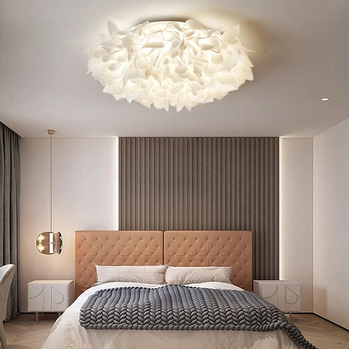 plafonnier led fleur romantique dimmable avec télécommande pvc - vue 4 sur 12