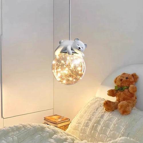 Moderner Kronleuchter in Bären- und Kaninchenform für Kinderzimmer - vue 2 sur 8
