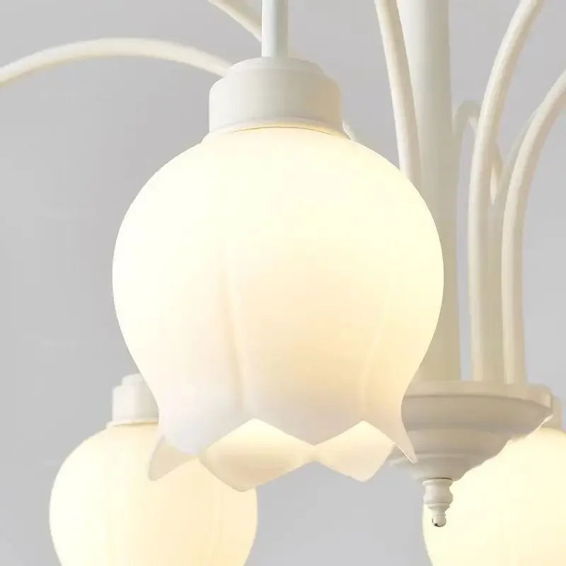 lustre design luxe à led avec orchidées persistantes modernes - vue 7 sur 11
