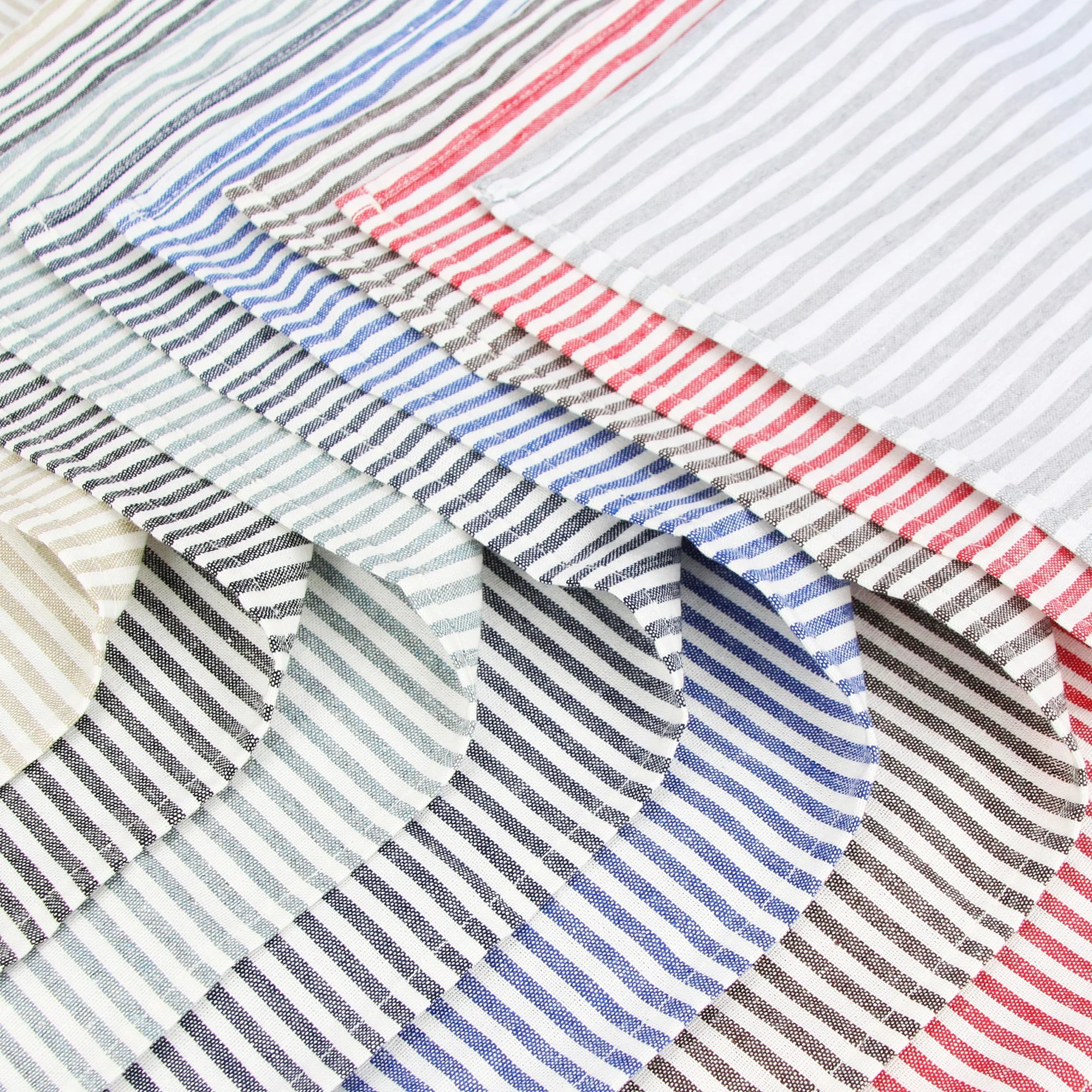 Serviette de table lin coton style européen rayé - vue 8 sur 7