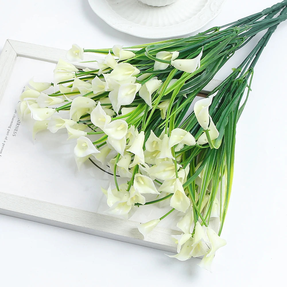 bouquet de lys calla artificiels pour décoration intérieure et extérieure - vue 9 sur 12