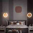 applique murale led moderne en laiton anneau acrylique gradation 3 températures