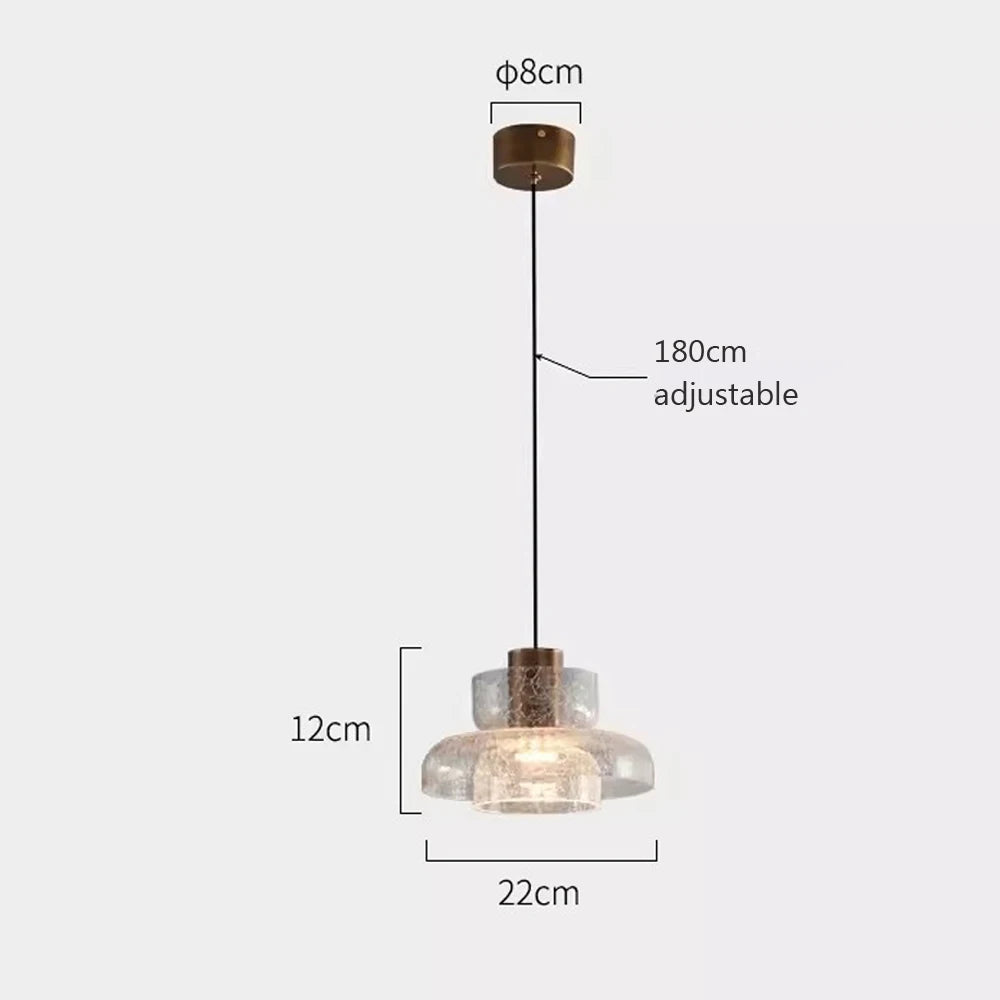 suspension led rétro en verre pour éclairage moderne et ambiance élégante - vue 5 sur 12