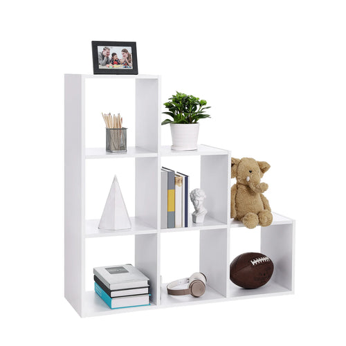 VASAGLE Stair Shelf, Bookcase, Step Shelf, Standing Shelf, with 6 Cubes, Ladder Shelf, Room Divider, Cube Shelf - vue 2 sur 8