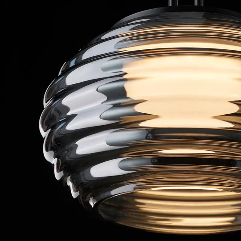 Moderne Hängende Nachttischlampe aus Glas mit LED - vue 7 sur 7
