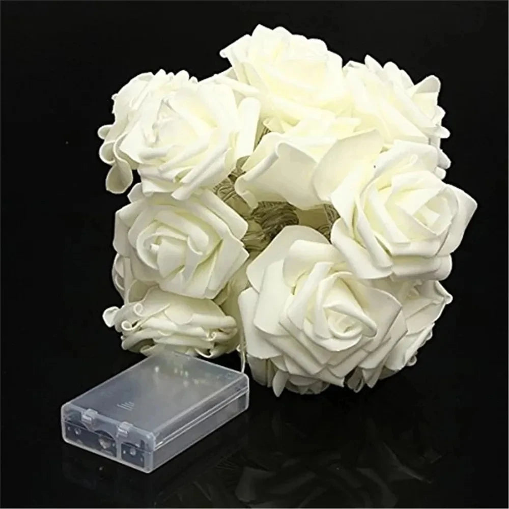 guirlande lumineuse roses en mousse pour mariage et saint valentin - vue 6 sur 11