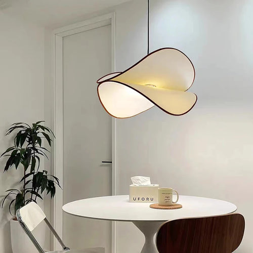 LED-Kronleuchter aus Stoff, höhenverstellbar, Art-Déco-Design