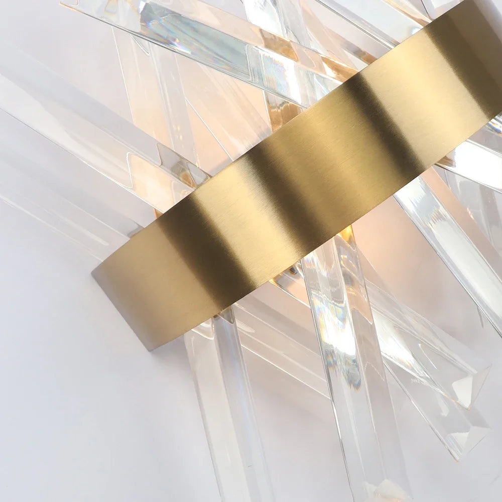 applique murale en cristal doré pour intérieur moderne - vue 5 sur 6